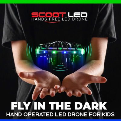 Scoot LED Hand Operated Drone for Kids or Adults - Green/Blue