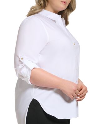 Calvin Klein Plus Size Non Iron Button-Front Shirt
