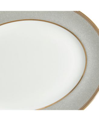 Renaissance Grey Oval Platter 13.75"