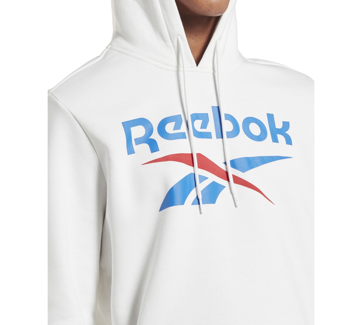 Reebok Men's Identity Classic-Fit Stacked Logo-Print Fleece Hoodie
