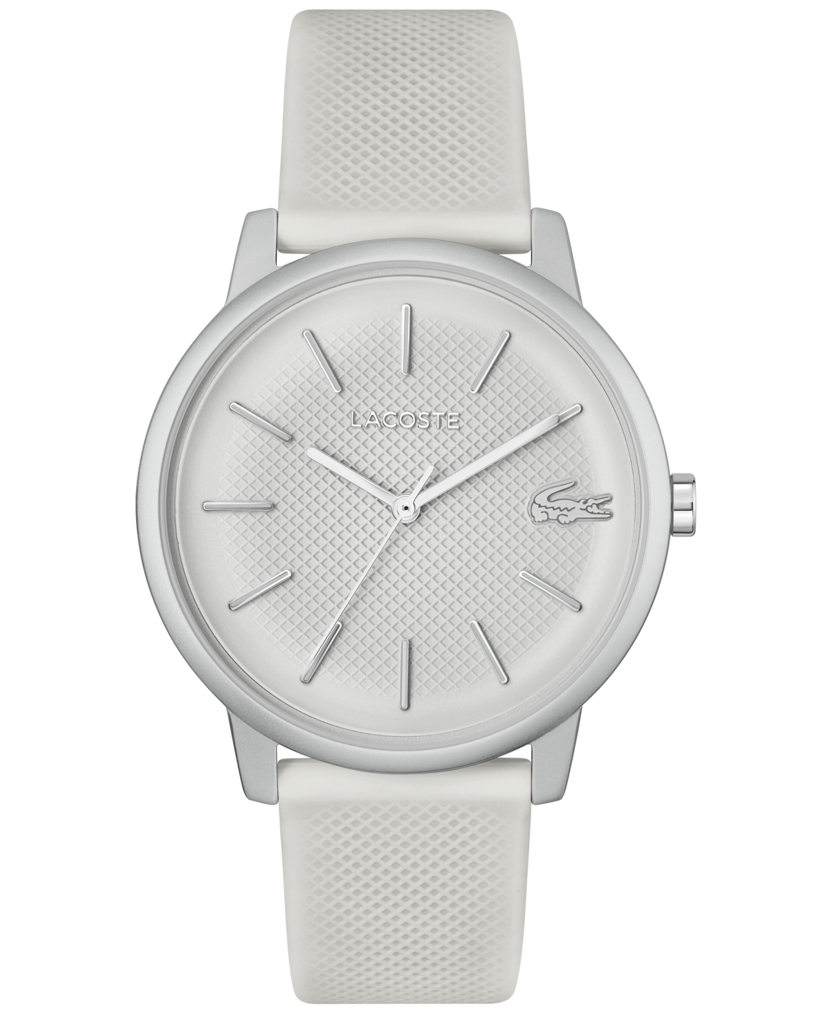 Lacoste Men's 12.12 White Silicone Strap Watch 42mm ModeSens
