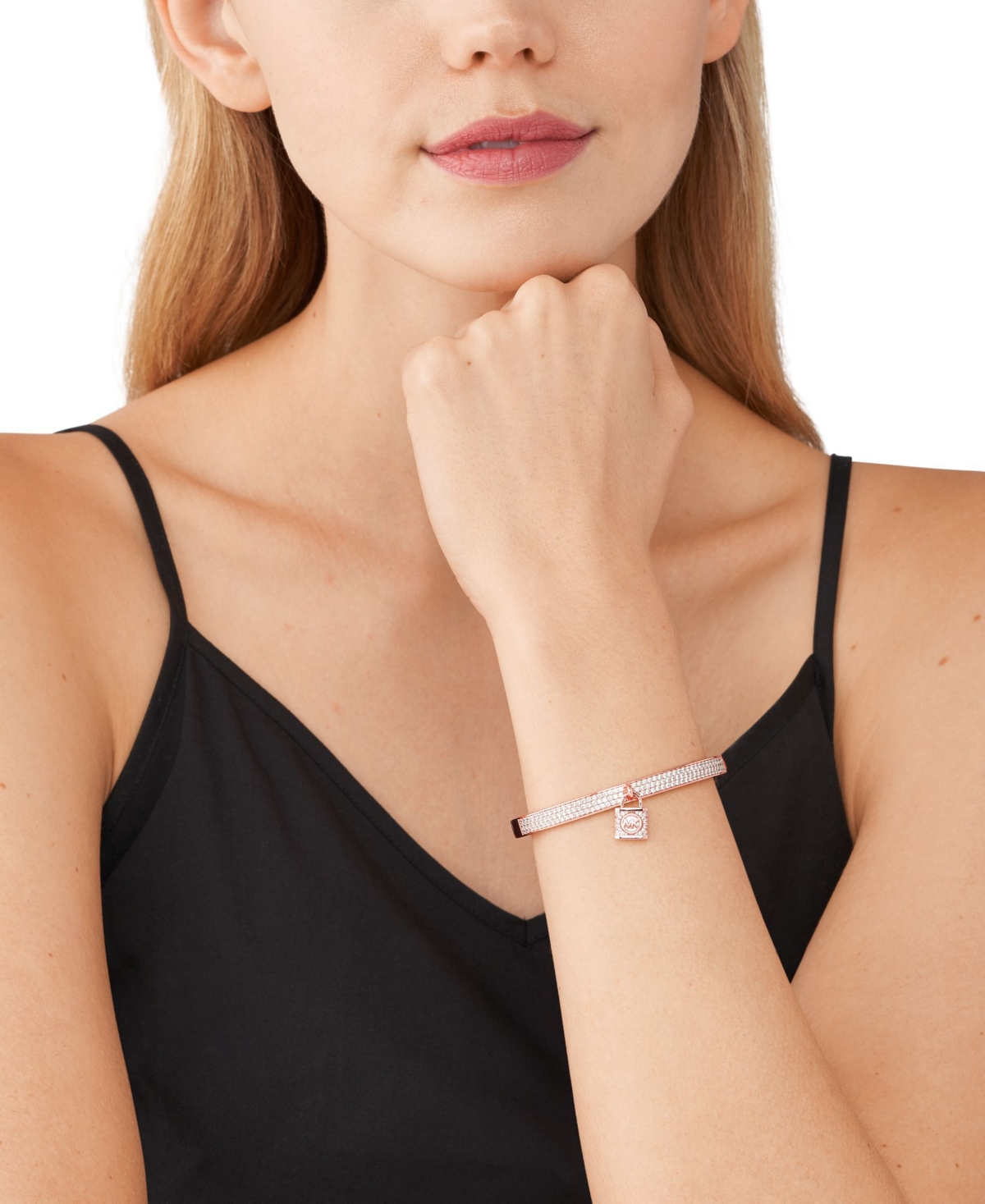 Michael Kors Pave Lock Charm Bangle
