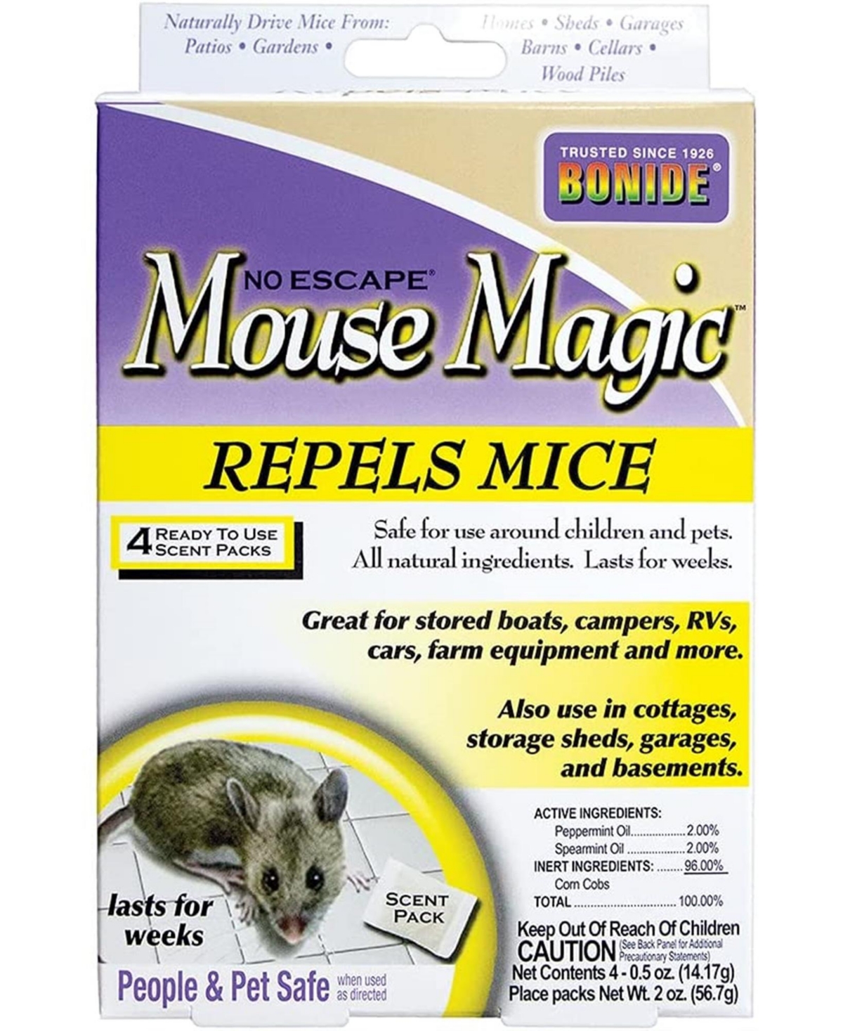 Bonide Mouse Magic Ready-to-Use Scent Packs, 4 Scent Packs