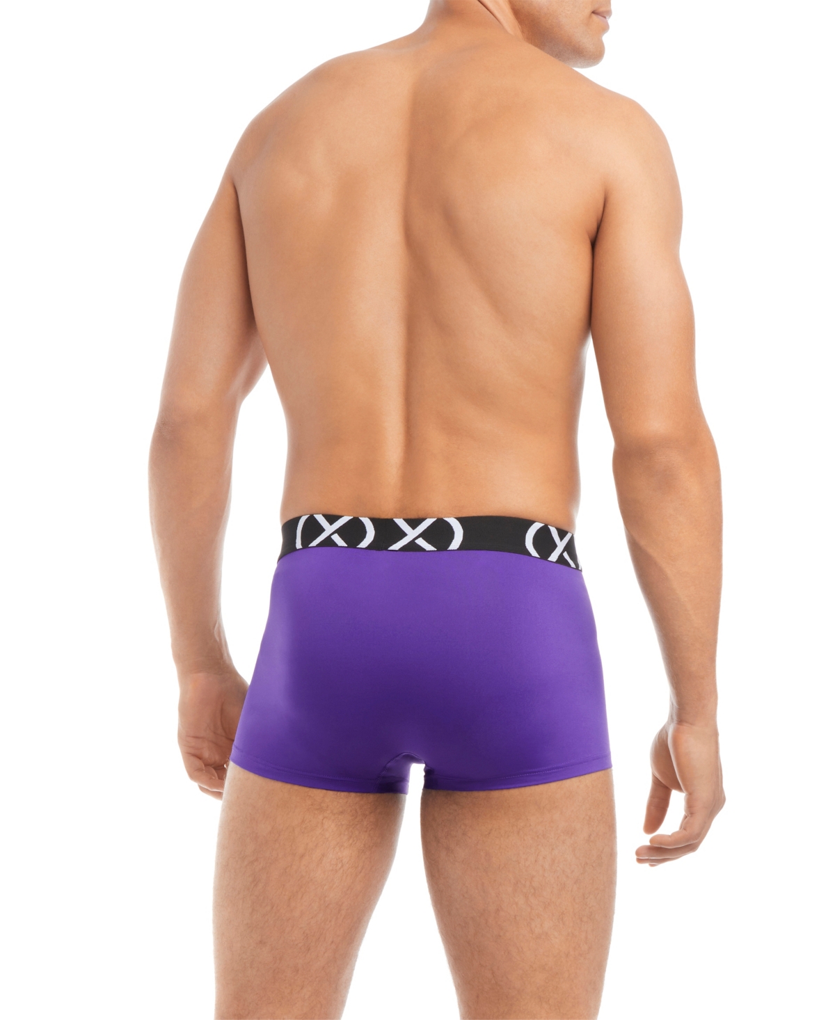 2(x)ist Men's Micro Sport No Show Performance Ready Trunk, Pack of 3 - Atomic Blue, Electric Pur