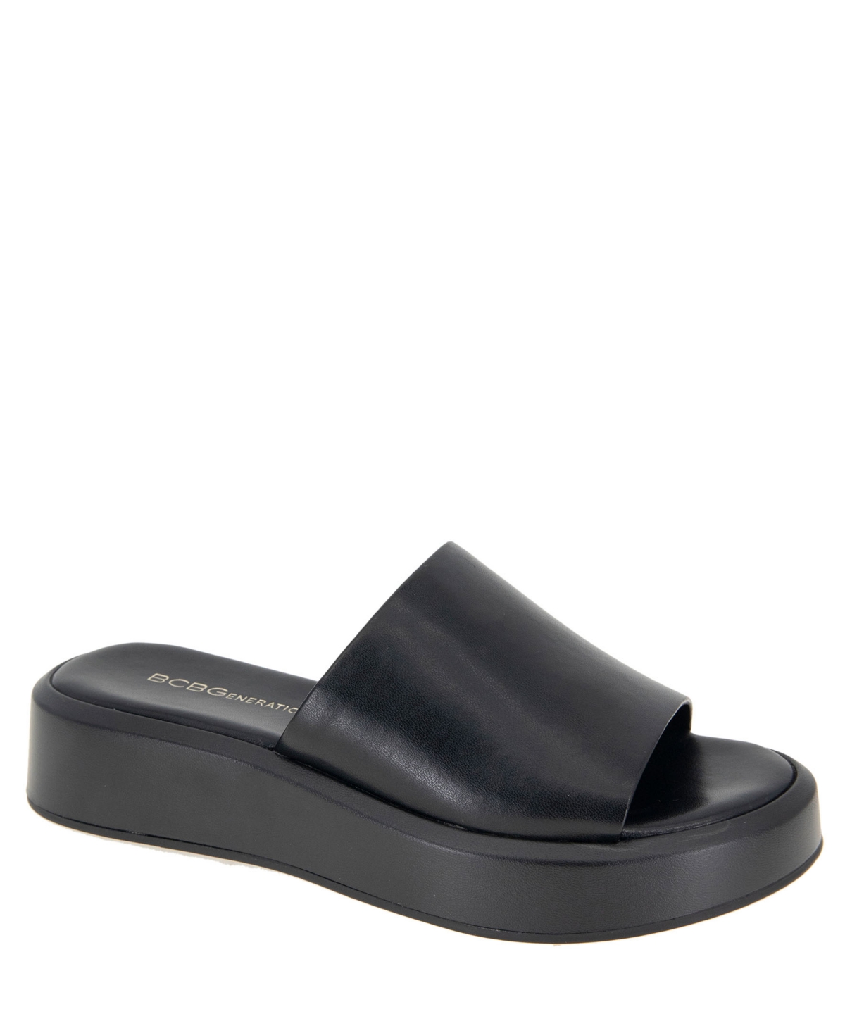 Shop Bcbgeneration Women's Farah Slip-on Flatform Sandal In Black