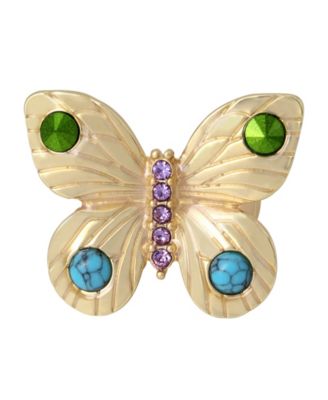 Betsey Johnson Genuine Semi - Precious Turquoise Stone Butterfly ...