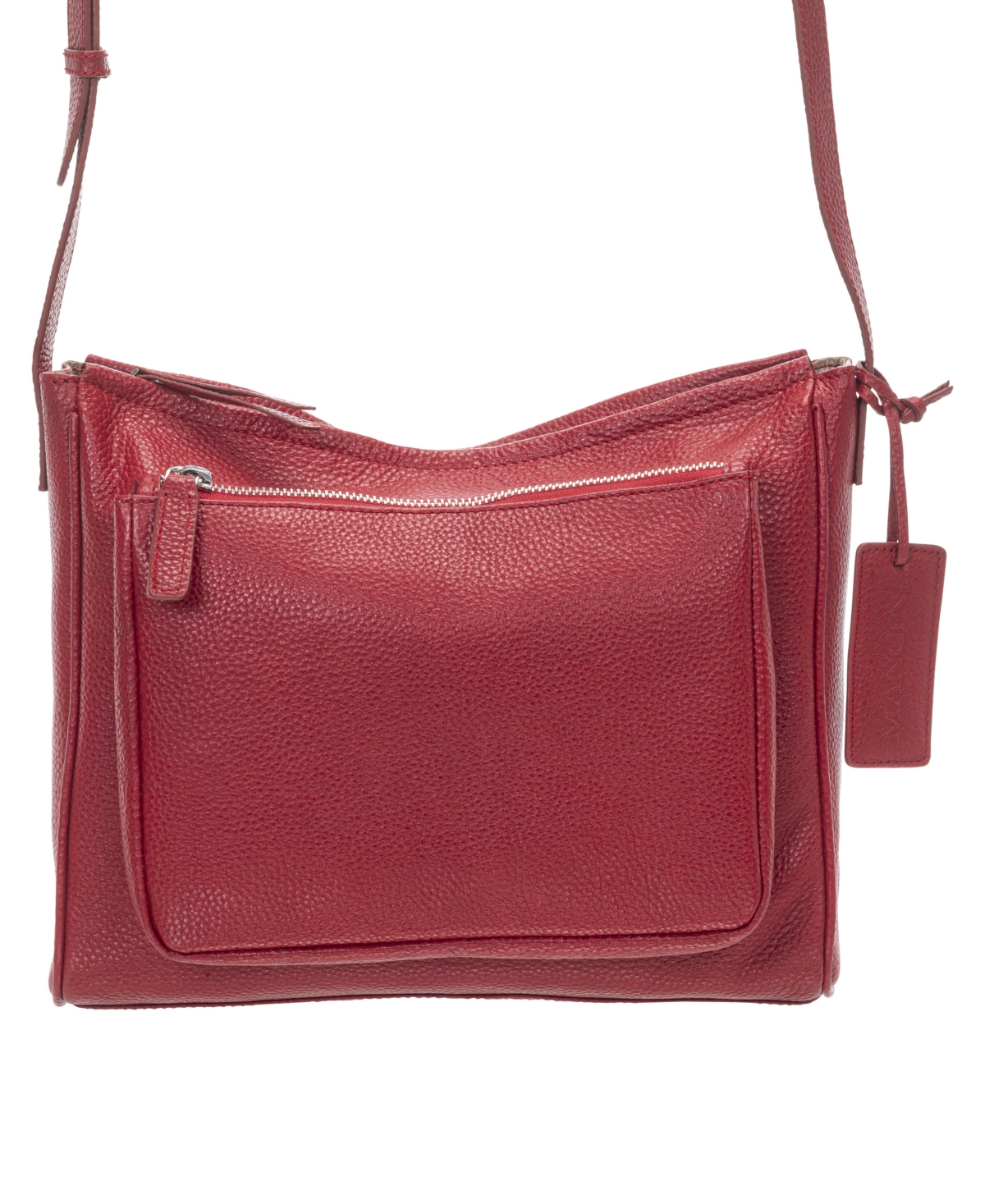 Mancini Women's Pebbled Michelle Crossbody Handbag In Red