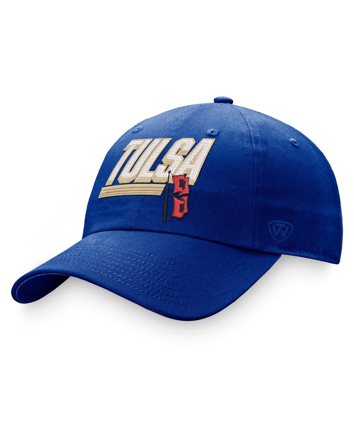 Top Of The World Royal Tulsa Golden Hurricane Slice Adjustable Hat In Royal