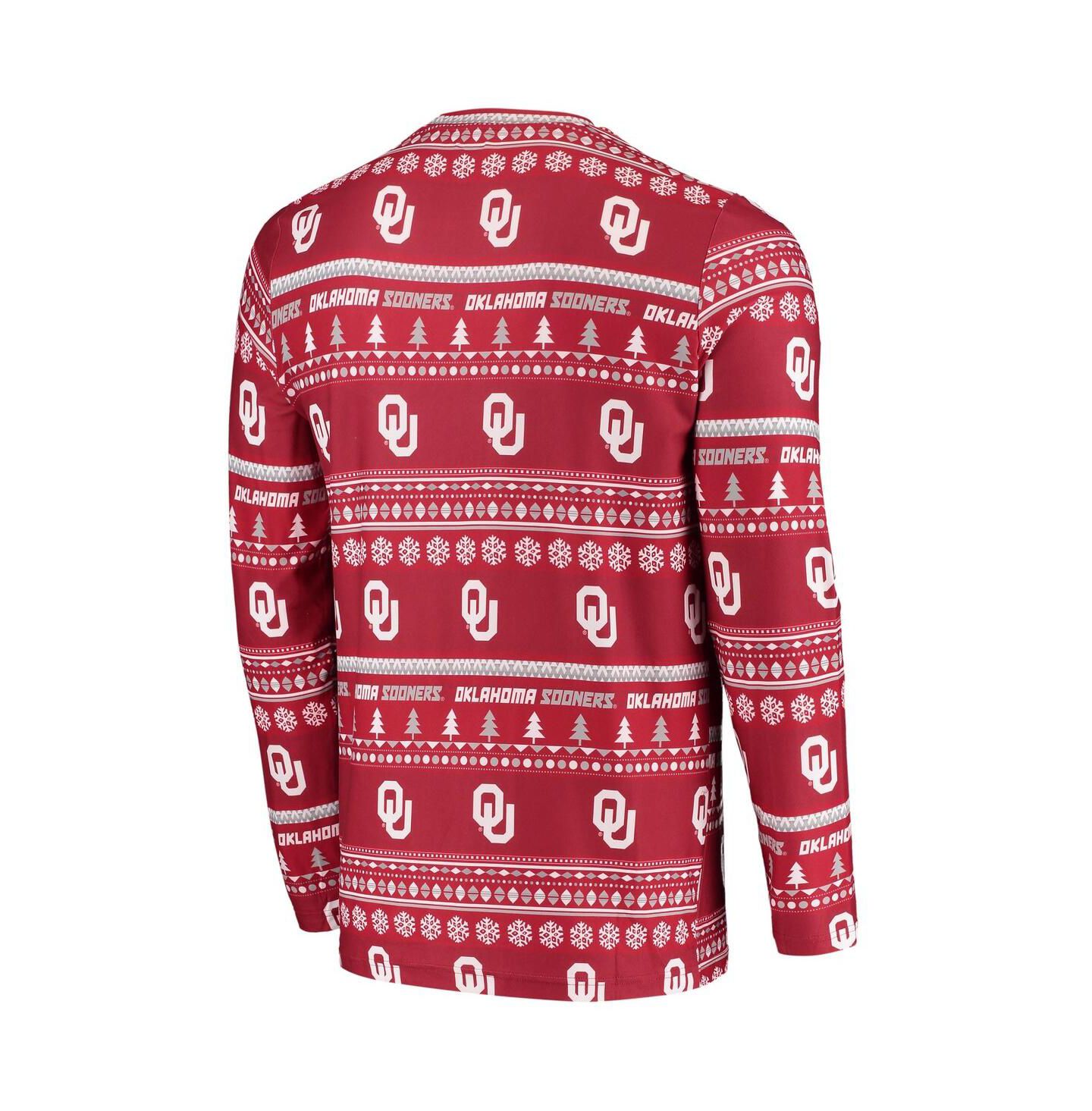 Мужской комплект Concepts Sport Oklahoma Sooners Ugly Sweater: лонгслив и брюки, Crimson — фото 3