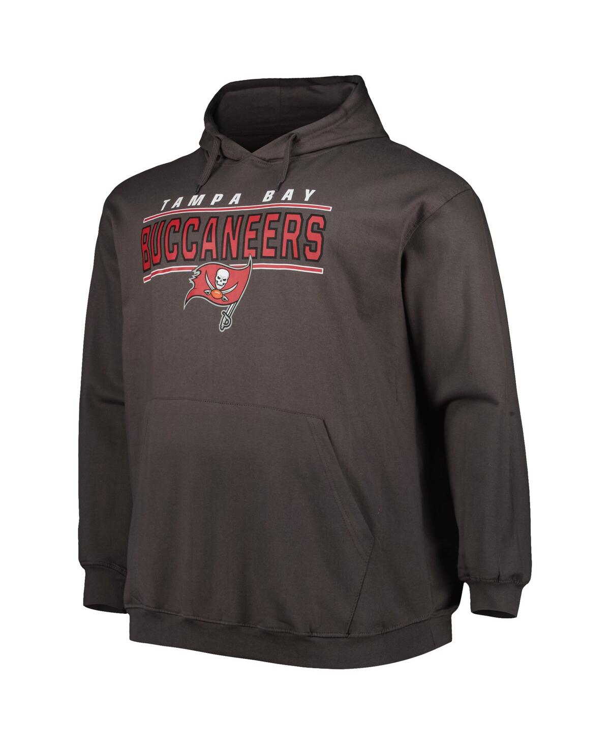Profile Men's Charcoal Tampa Bay Buccaneers Big And Tall Logo Pullover Hoodie In Charcoal