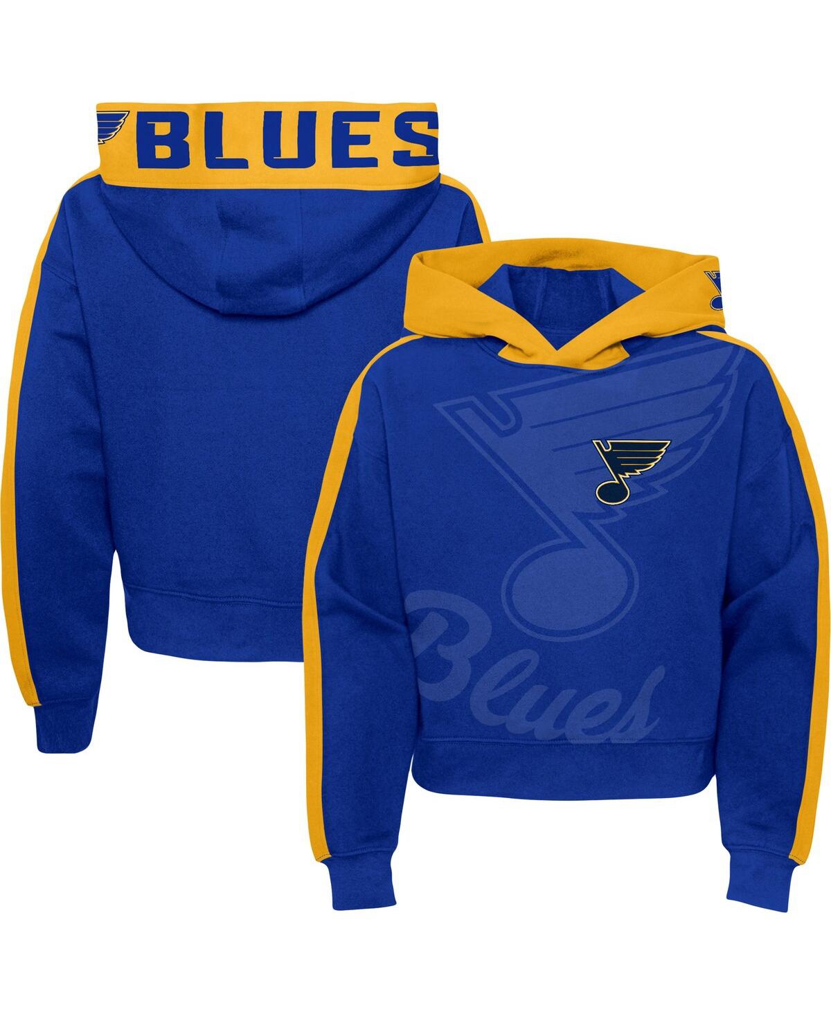 Shop Outerstuff Big Girls Blue St. Louis Blues Record Setter Pullover Hoodie