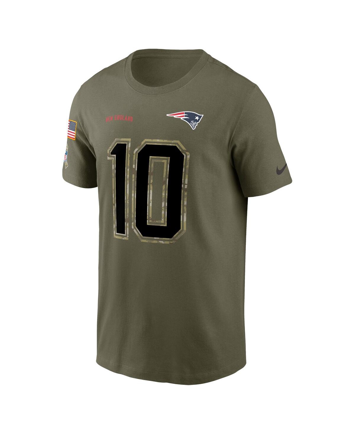 Men's Nike Mac JonesNew England Patriots 2022 Salute to Service Name and Number T-shirt - Olive