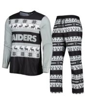 Men's Concepts Sport Black/Charcoal Las Vegas Raiders Meter Long Sleeve T-Shirt and Pants Sleep Set Size: 3XL