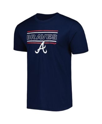 Men's Navy, Red Atlanta Braves Badge T-shirt and Pants Sleep Set