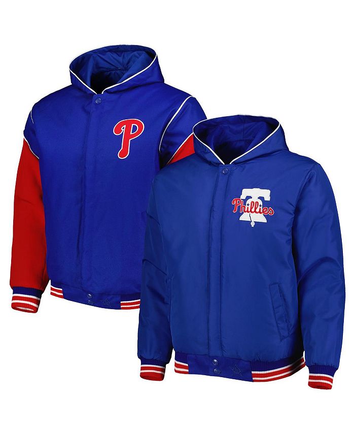 JH Design Men's Royal Philadelphia Phillies Reversible Fleece FullSnap