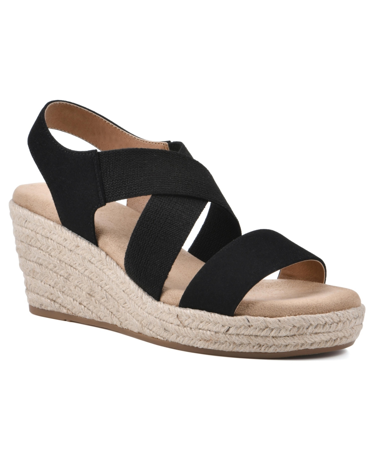 Women's Yanda Wedge Sandals - Black, Fabric