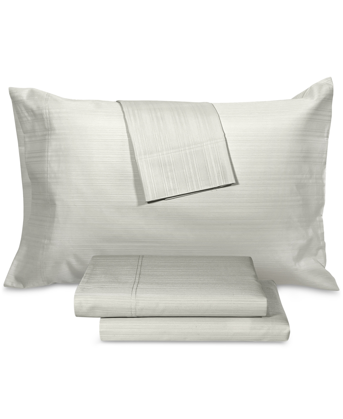 Aq Textiles Ultra Lux Thin Stripe 1000-thread Count 4-pc. Sheet Set, Queen Bedding In Silver