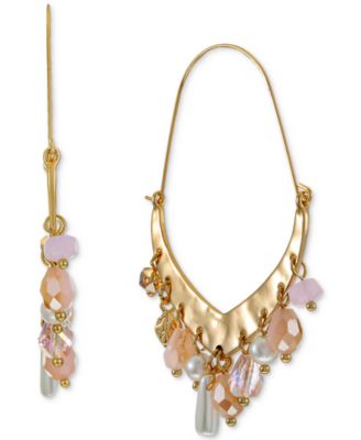 Style & Co - Shaky Bead & Imitation Pearl Drop Earrings