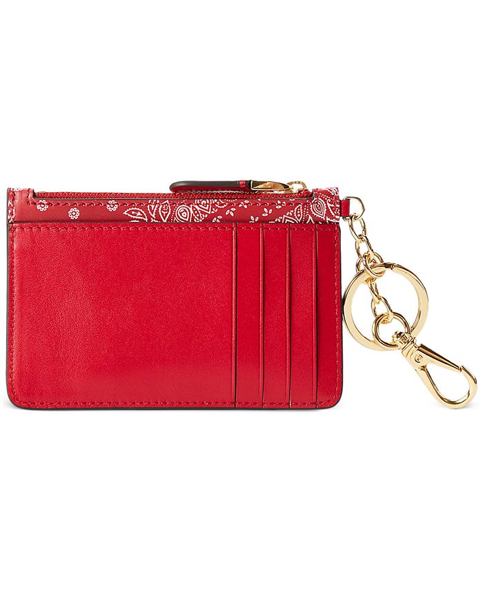Lauren Ralph Lauren Print Leather Zip Card Case & Reviews Handbags