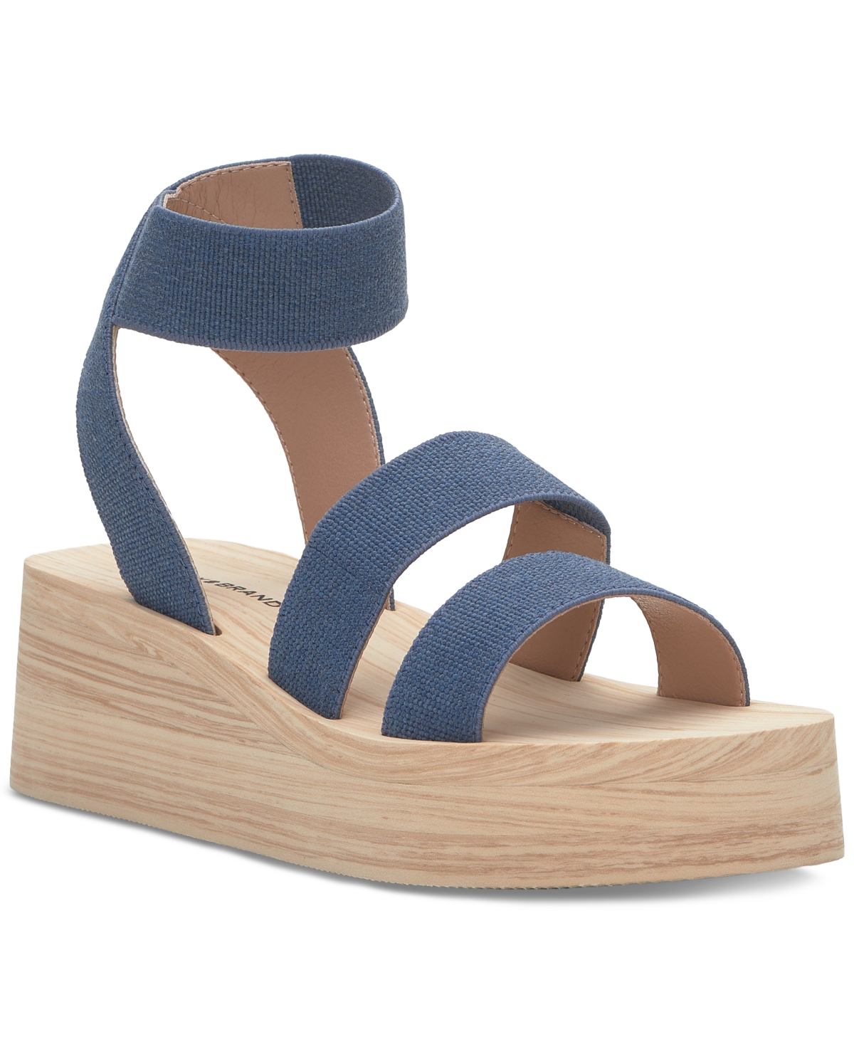 Shop Lucky Brand Women's Samella Strappy Platform Wedge Sandals In Jeans