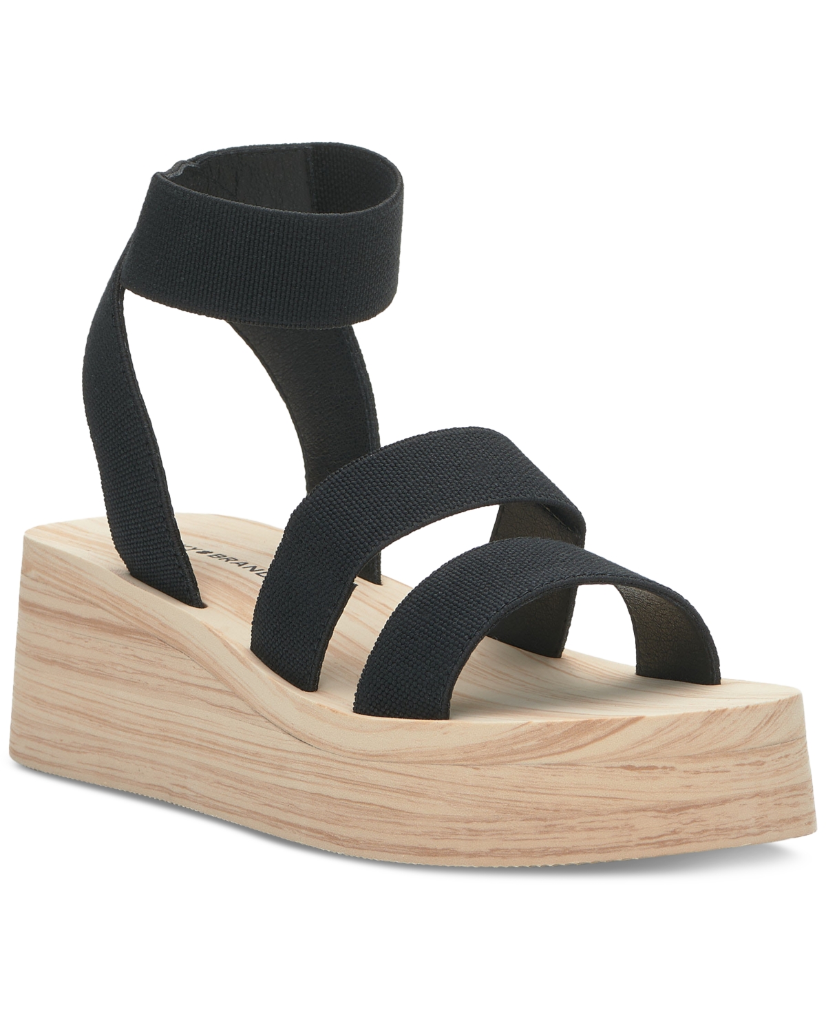 Shop Lucky Brand Women's Samella Strappy Platform Wedge Sandals In Black