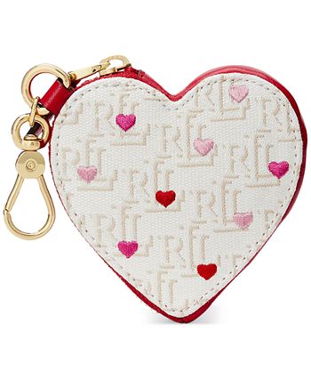Buy Lauren Ralph Lauren Women Cream Monogram Jacquard Heart Coin Pouch  Online - 867751