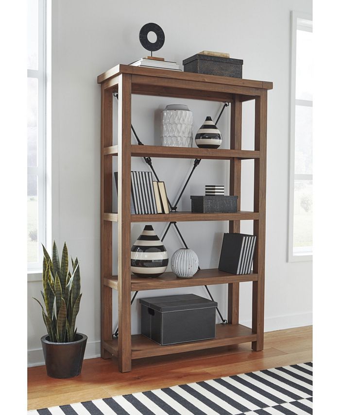 Furniture Autumn Flint Oak Home Office Open Shelving Unit Macy's