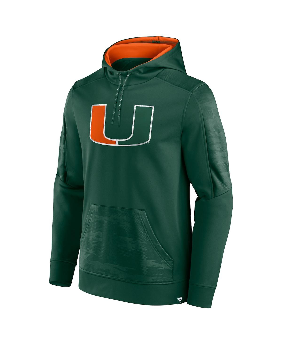 Shop Fanatics Men's  Green Miami Hurricanes On The Ball Pullover Hoodie