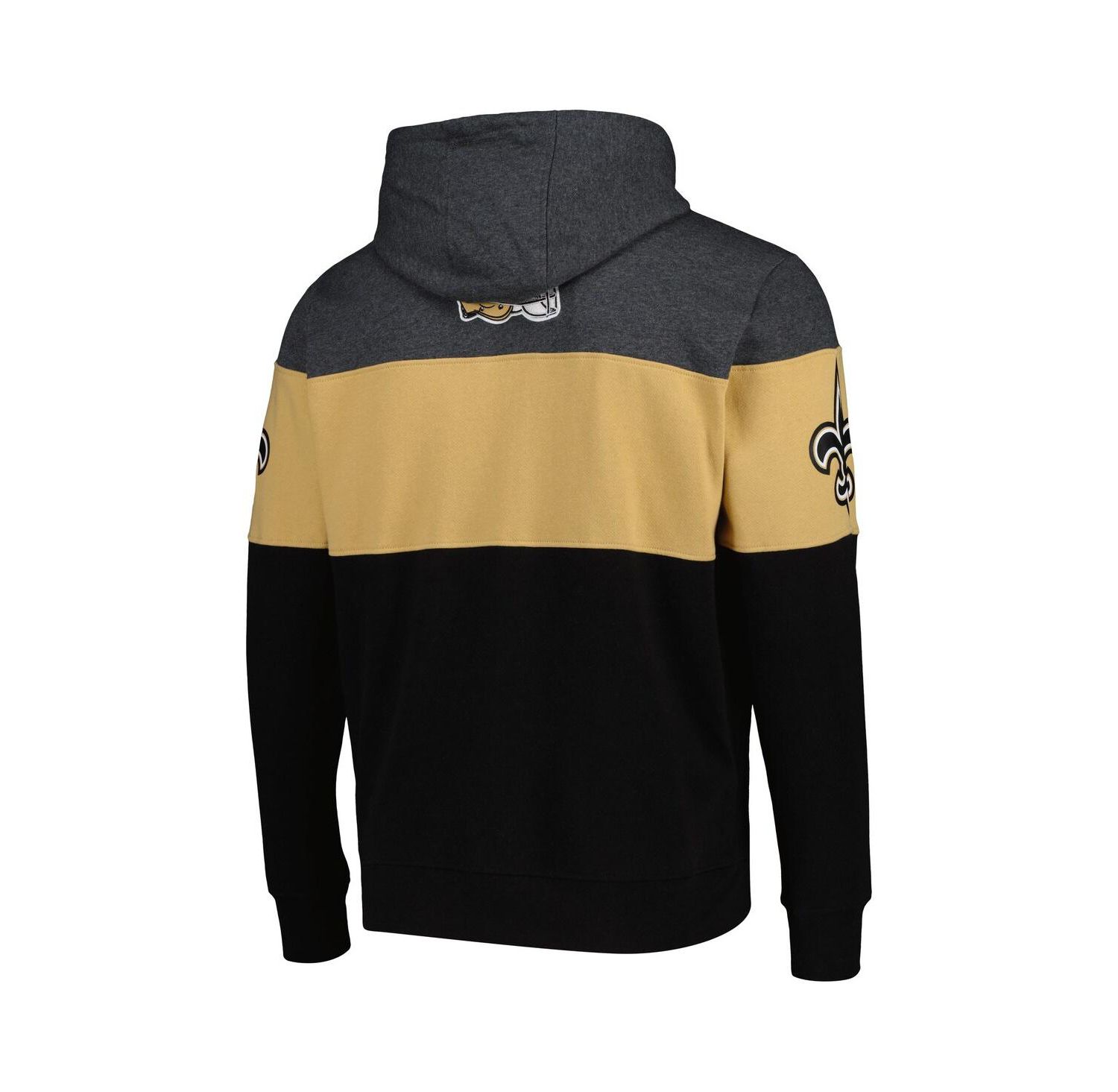 Men's Black, Heather Gray New Orleans Saints Extreme Pullover Hoodie