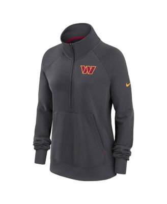 Women's Charcoal Washington Commanders Premium Raglan Performance Half-Zip Sweatshirt