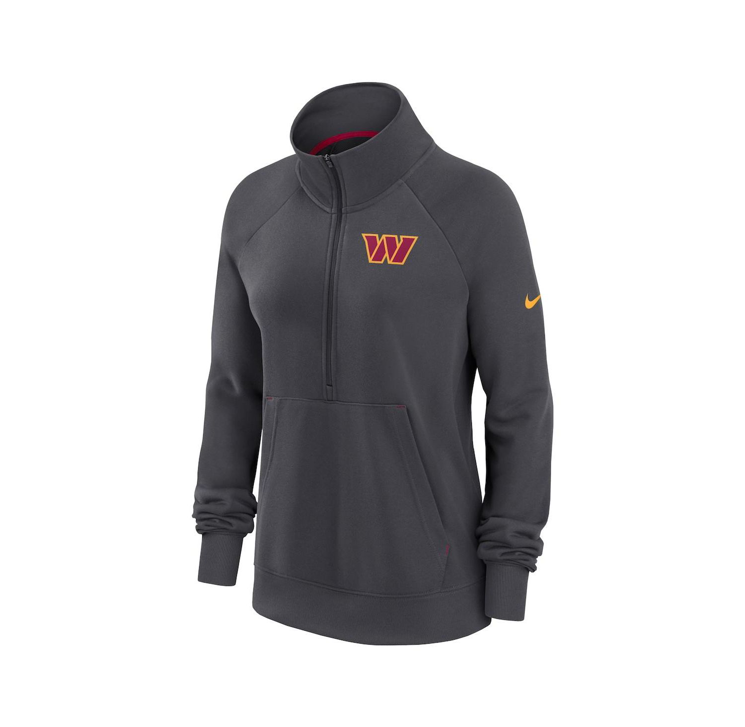 Women's Charcoal Washington Commanders Premium Raglan Performance Half-Zip Sweatshirt