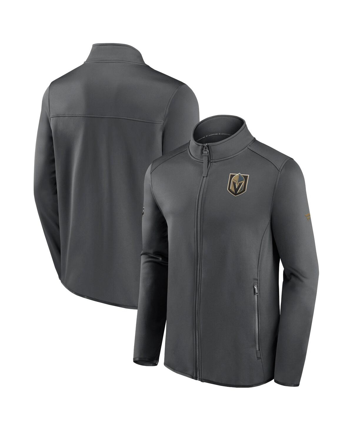 Shop Fanatics Men's  Gray Vegas Golden Knights Authentic Pro Rink Fleece Full-zip Jacket