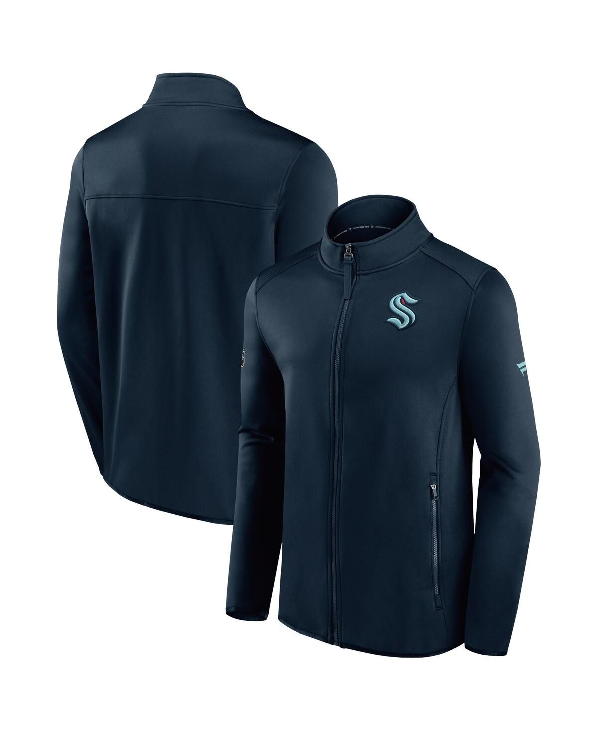 Men's FanaticsSeattle Kraken Authentic Pro Rink Fleece Full-Zip Jacket - Deep Sea Blue