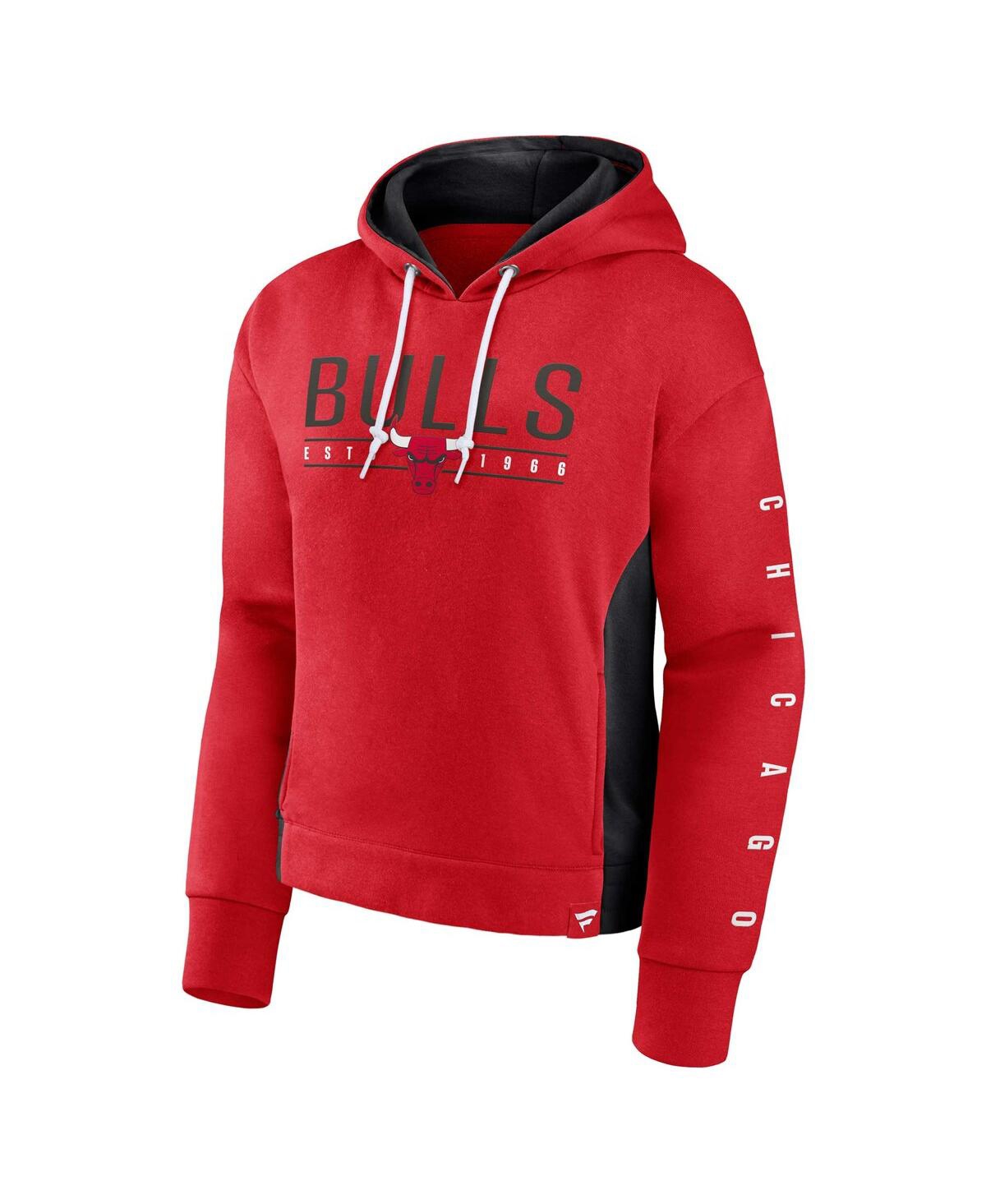 Women's FanaticsChicago Bulls Iconic Halftime Colorblock Pullover Hoodie - Red
