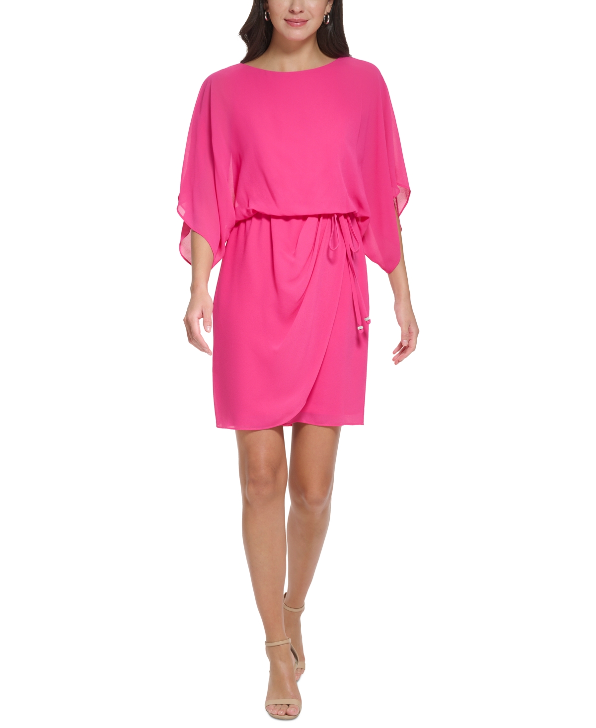 jessica howard hot pink dress Jessica Howard Blouson Dress 1 4W Hot Pink Lace Cut Out Lined, Stretchy NWT  (74)