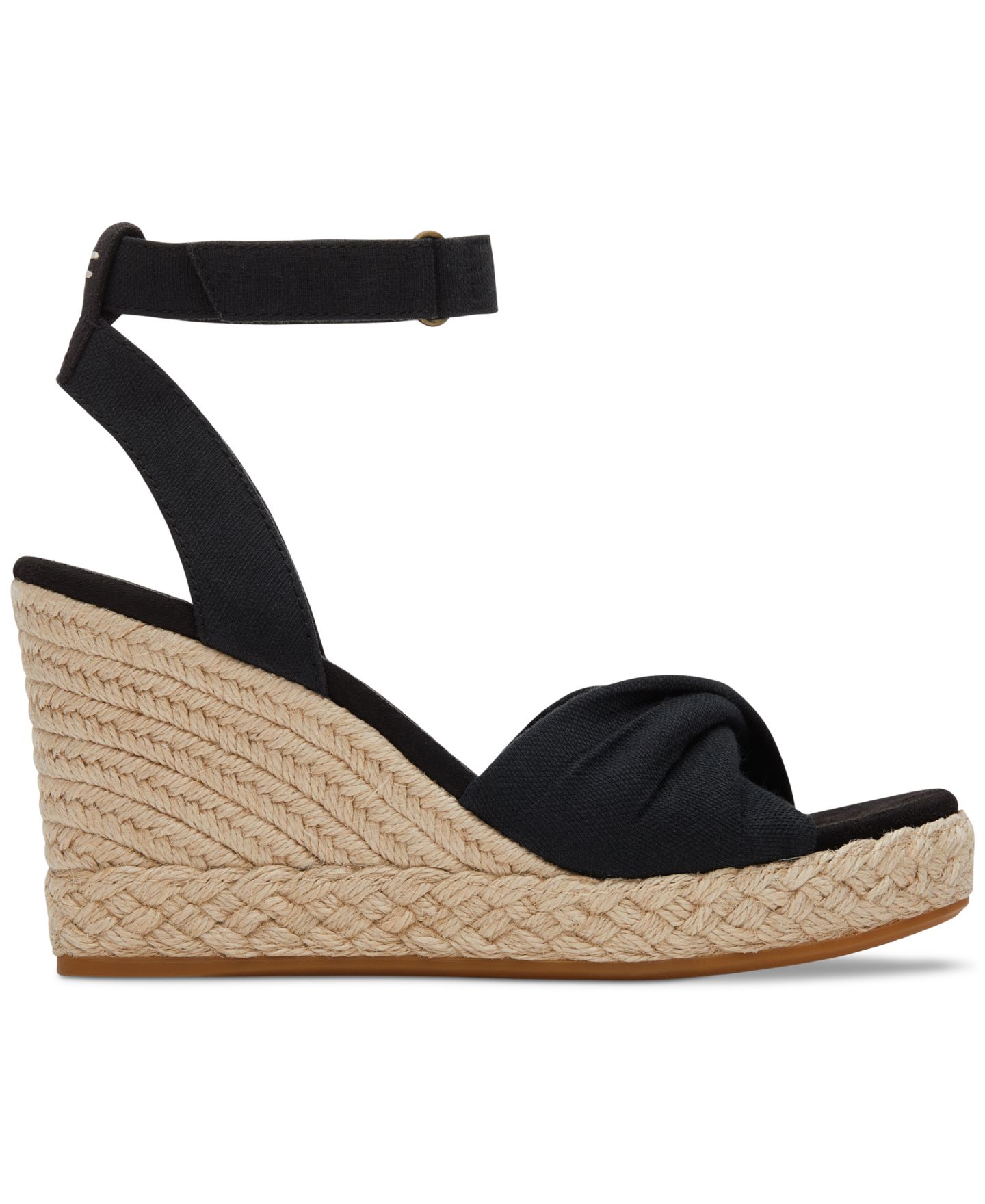 Женские сандалии TOMS Marisela Twist Platform Espadrille Wedge, цвет: Чёрный — фото 2