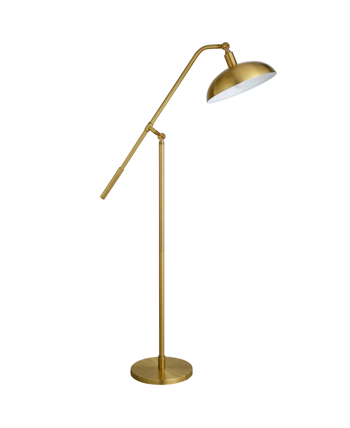 Hudson & Canal Devon Boom Arm Floor Lamp With Metal Shade In Brass