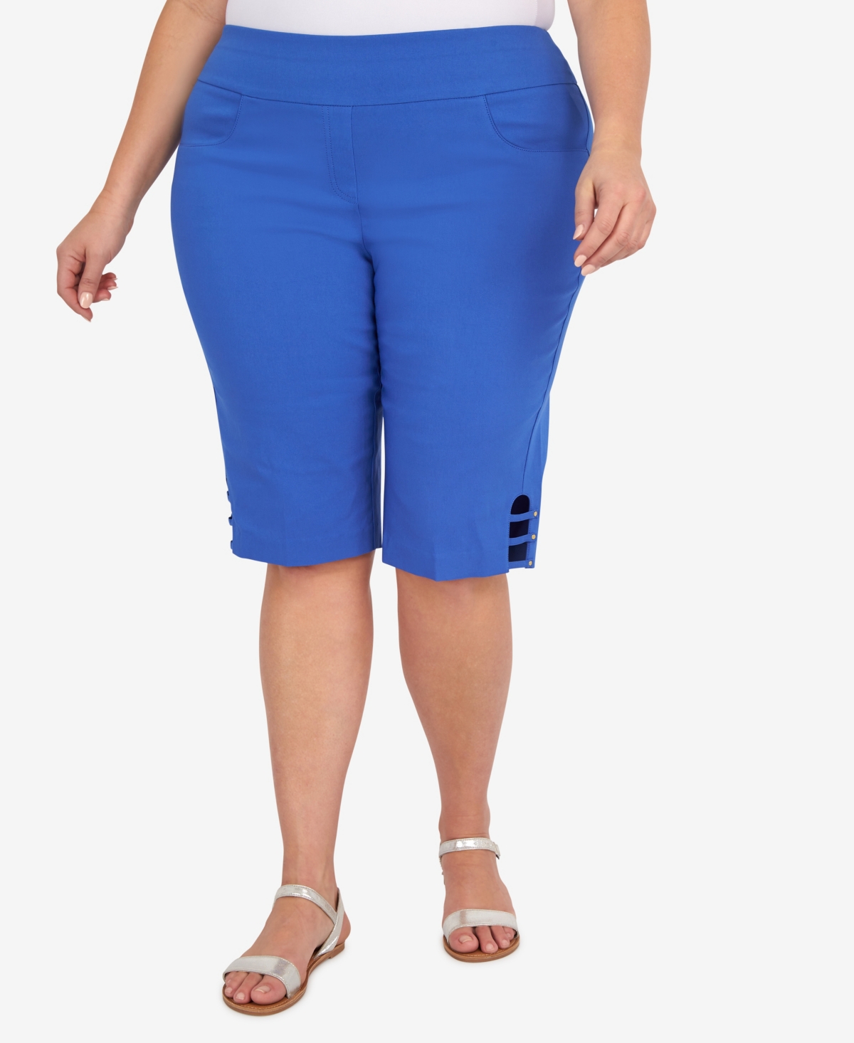 Hearts Of Palm Plus Size It's Up To Solid Tech Stretch Skimmer Shorts