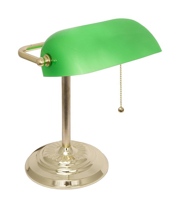 LIGHTACCENTS Metal Bankers Desk Lamp Glass Shade Macy's