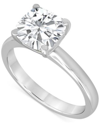 Badgley Mischka - Certified Lab Grown Diamond Cushion-Cut Solitaire Engagement Ring (4 ct. t.w.) in 14k Gold