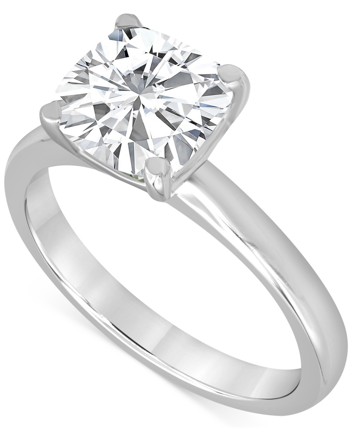 Shop Badgley Mischka Certified Lab Grown Diamond Cushion-cut Solitaire Engagement Ring (4 Ct. T.w.) In 14k Gold In White Gold