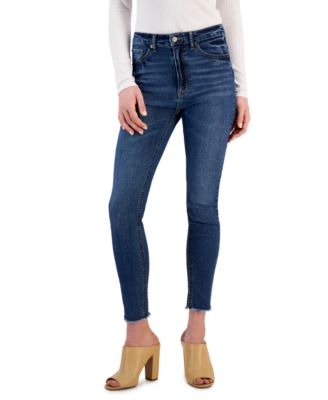 Tinseltown - Women's Cut-Hem Mid-Rise Skinny Denim Jeans