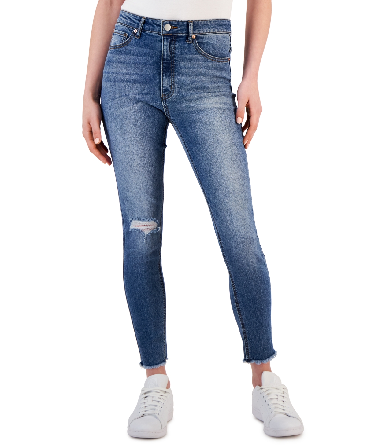 Women's Cut-Hem Mid-Rise Skinny Denim Jeans - Medium Was