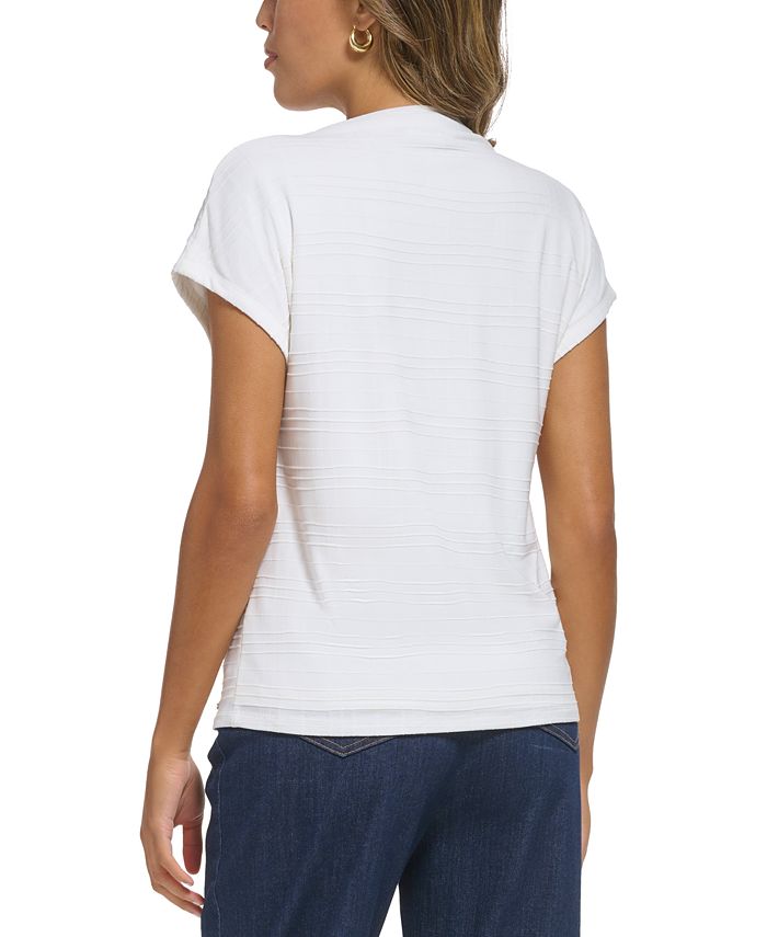 Calvin Klein Petite Textured MockNeck CapSleeve Knit Top Macy's