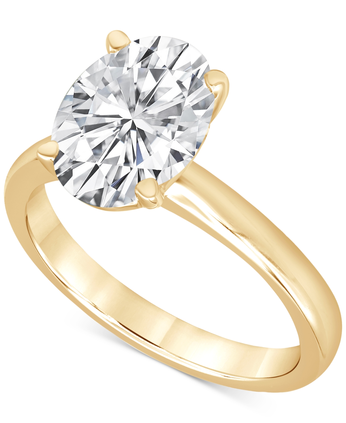 Badgley Mischka Certified Lab Grown Diamond Oval Solitaire Engagement Ring (4 Ct. T.w.) In 14k Gold In Yellow Gold