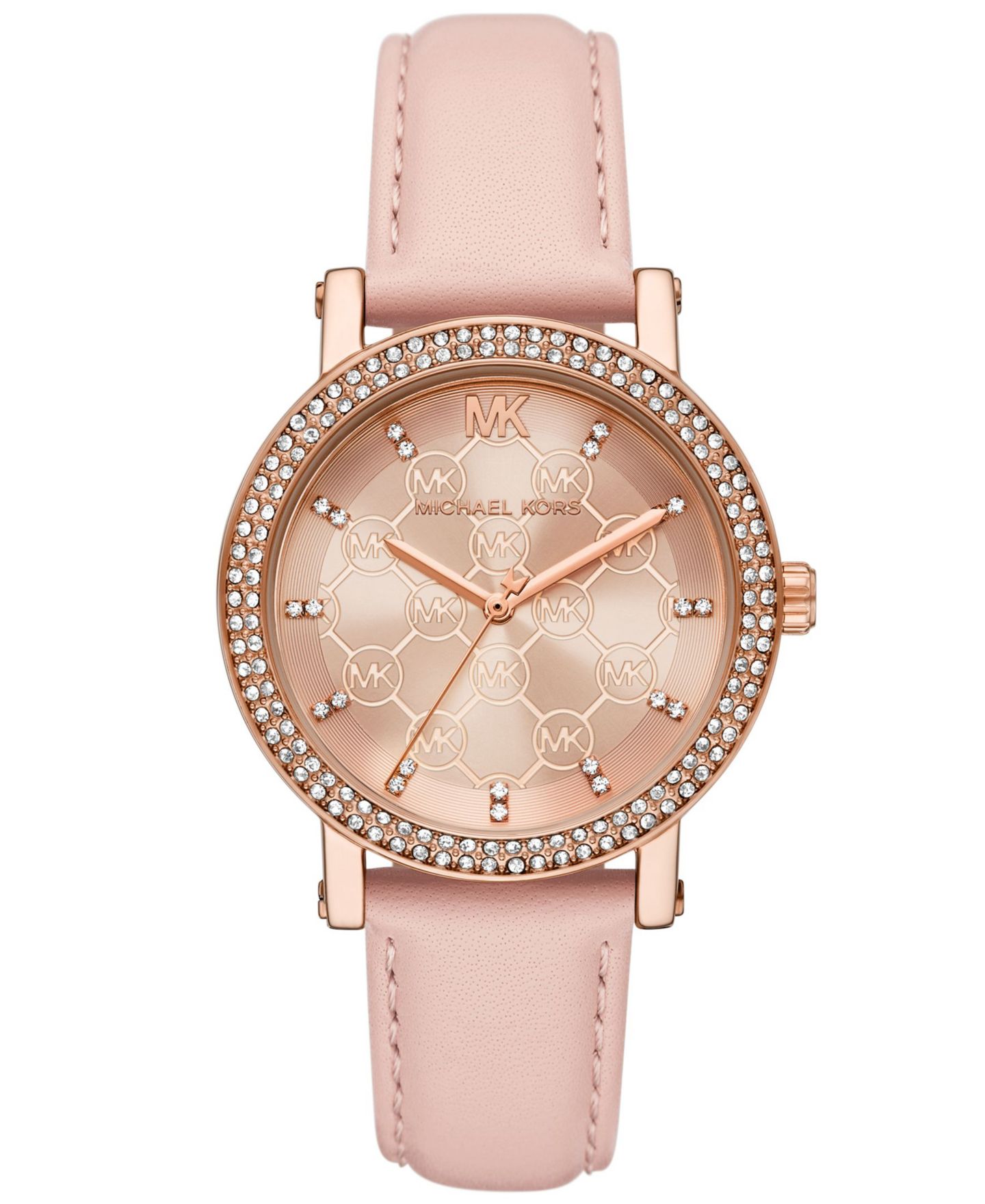 Женские часы Michael Kors Corey Three-Hand Blush Leather Watch 38mm, цвет: Пудровый — фото 1
