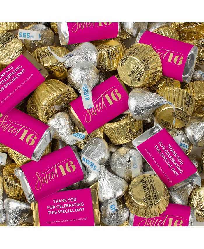 Just Candy 105pcs Sweet 16 Candy Favors Hershey's Chocolate Goodie Bag