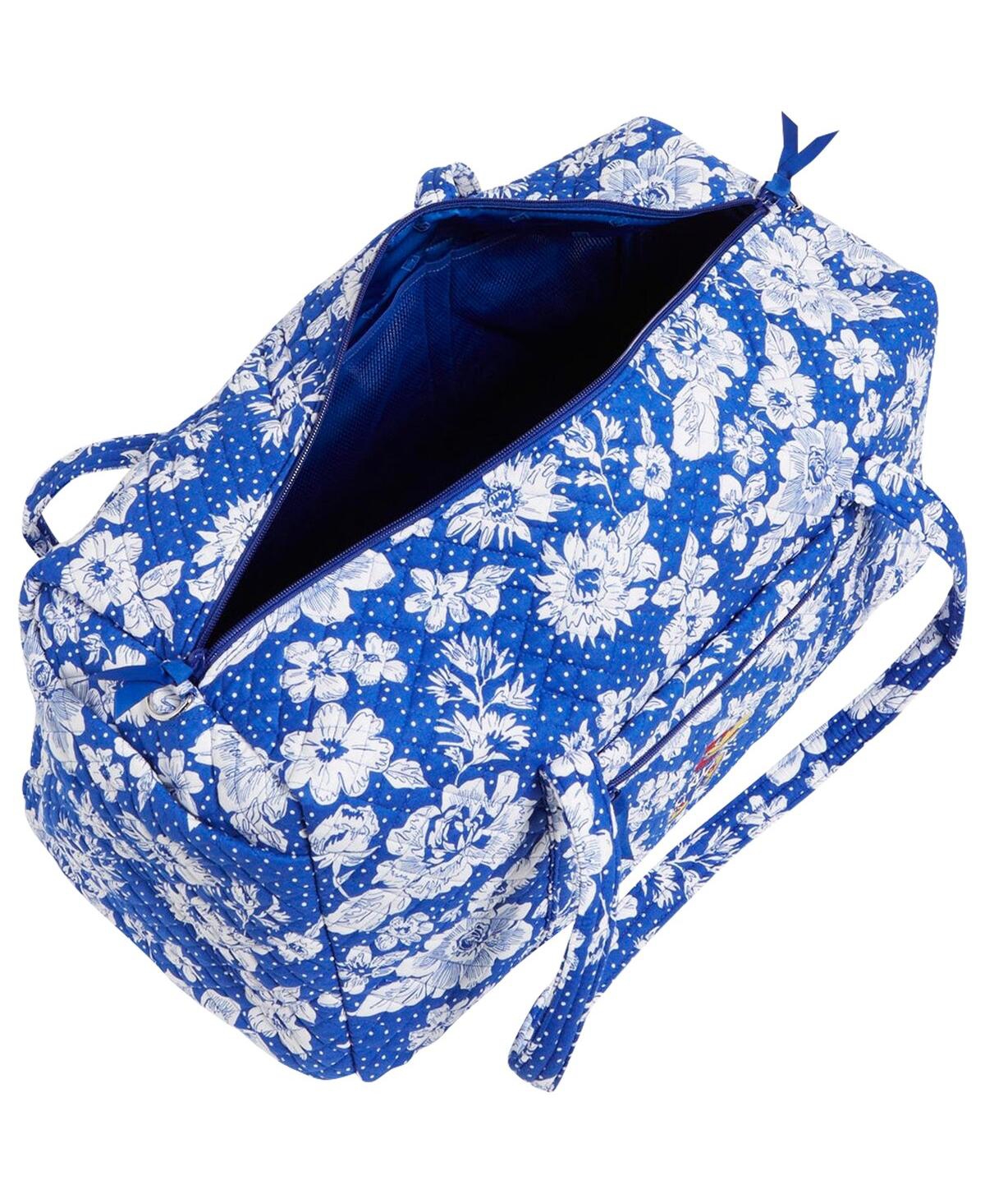 Shop Vera Bradley Kansas Jayhawks Rain Garden Large Travel Duffel Bag In Blue