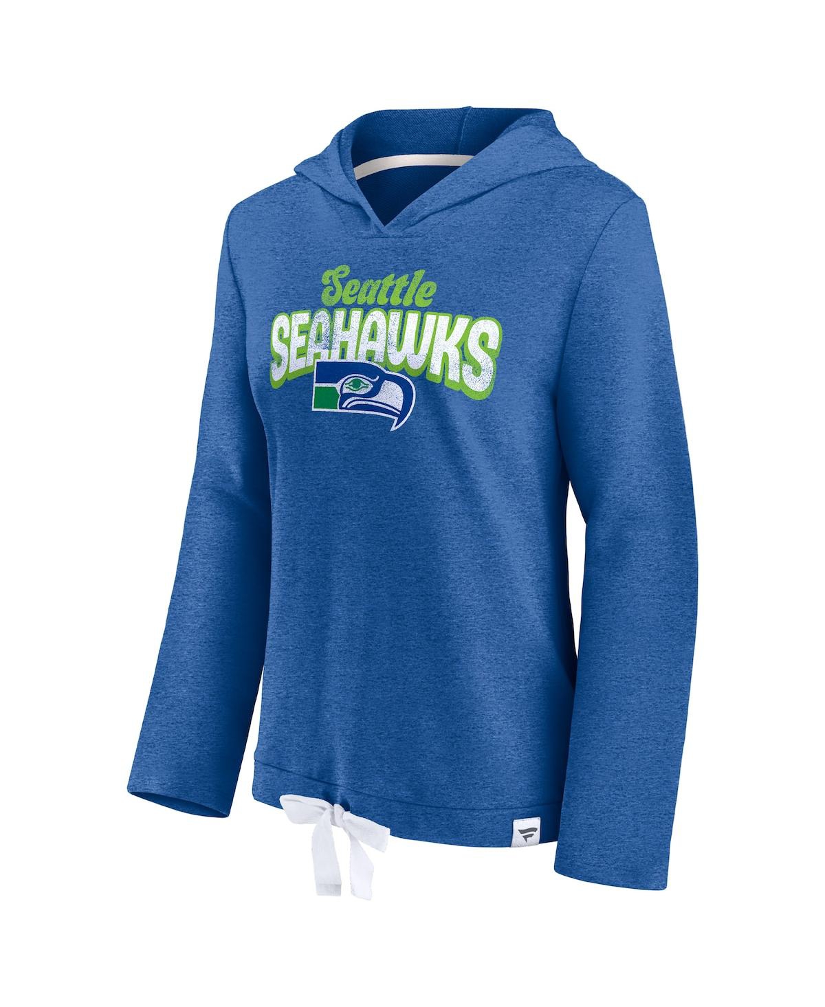 Fanatics Women's  Heathered Royal Seattle Seahawks First Team Flowy Pullover Hoodie In Heathered Royal