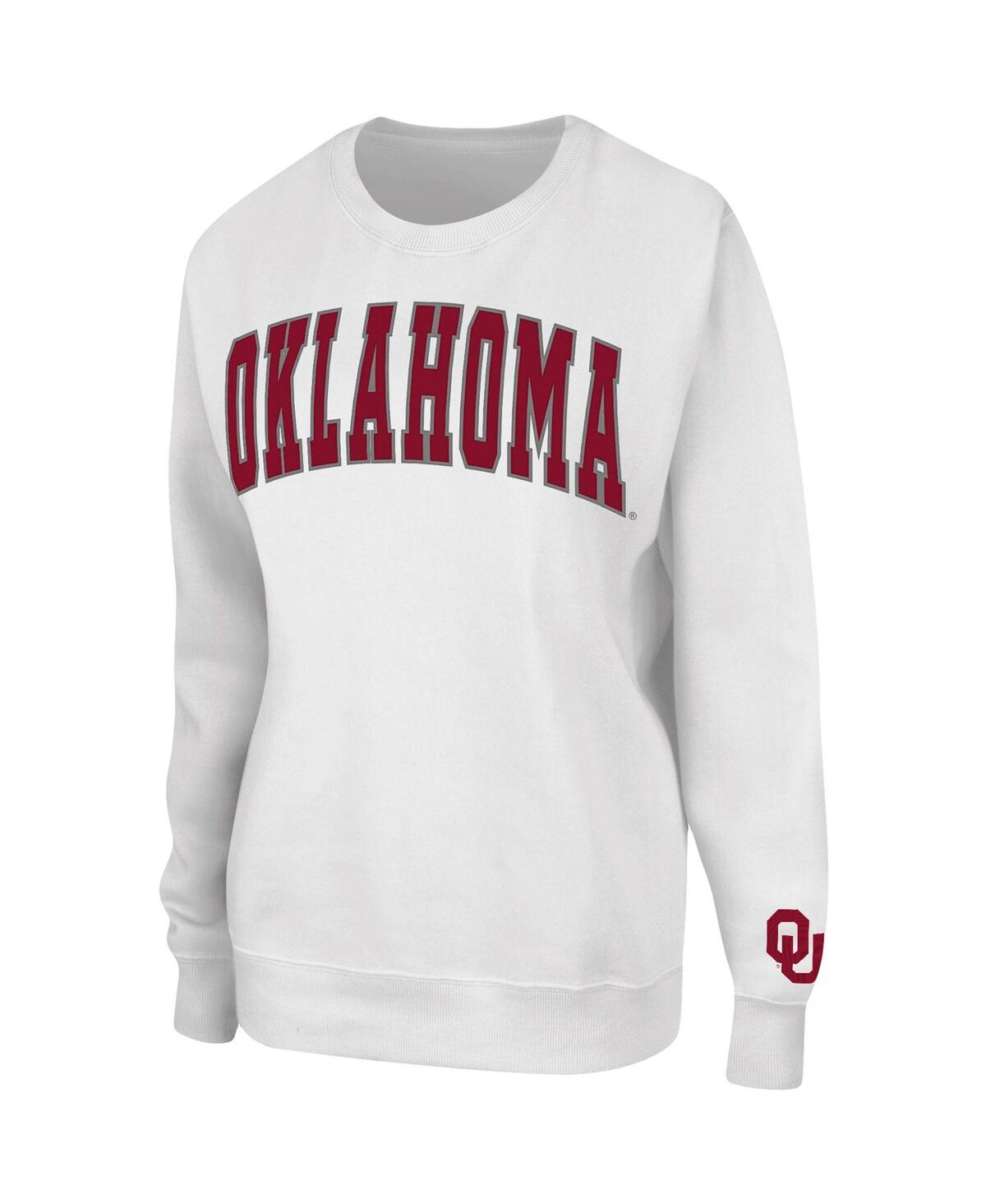 Shop Colosseum Women's  White Oklahoma Sooners Campanile Pullover Sweatshirt